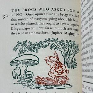 1941 Aesop’s Fables Peter Pauper Press Fox Skull Grapes Crow Adage Animal Tales